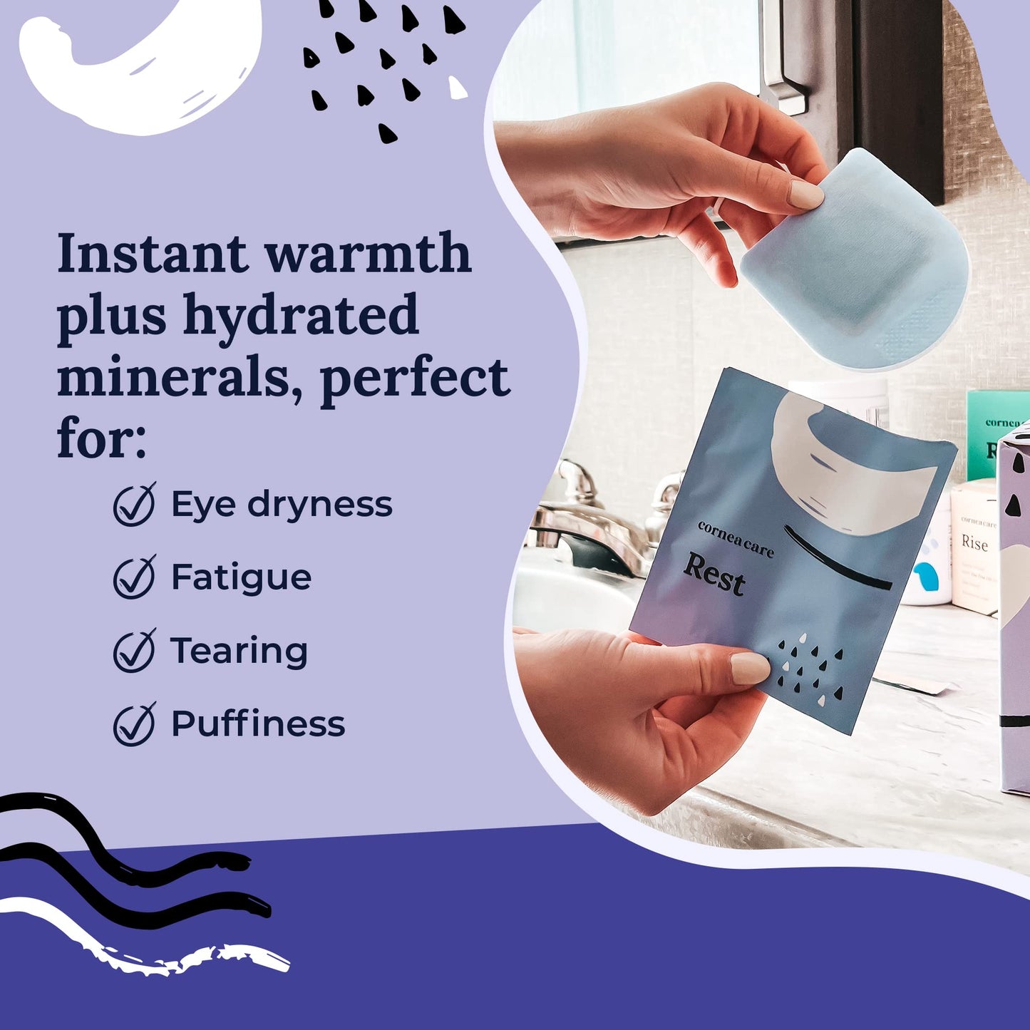 The Eyelid Hygiene Foundation | Self Heating Warm Compress for Eyes | Eye Wipes for Dry Eyes | Eye Compress for Puffy Eyes | Eye Mask for Fast Relief of Dry Eyes | Eyelid Wash Pads | Travel Friendly