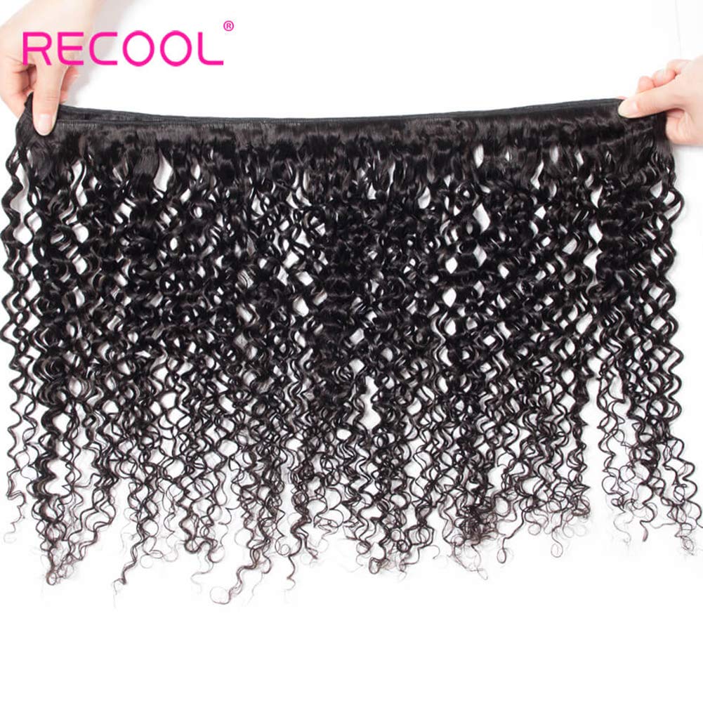 RECOOL 10A Brazilian Hair Bundles Curly Hair Products Human Hair Extensions One Piece Separately Bundle Single Bundle Hair Natural Color(1 bundle 16 inch, curly)
