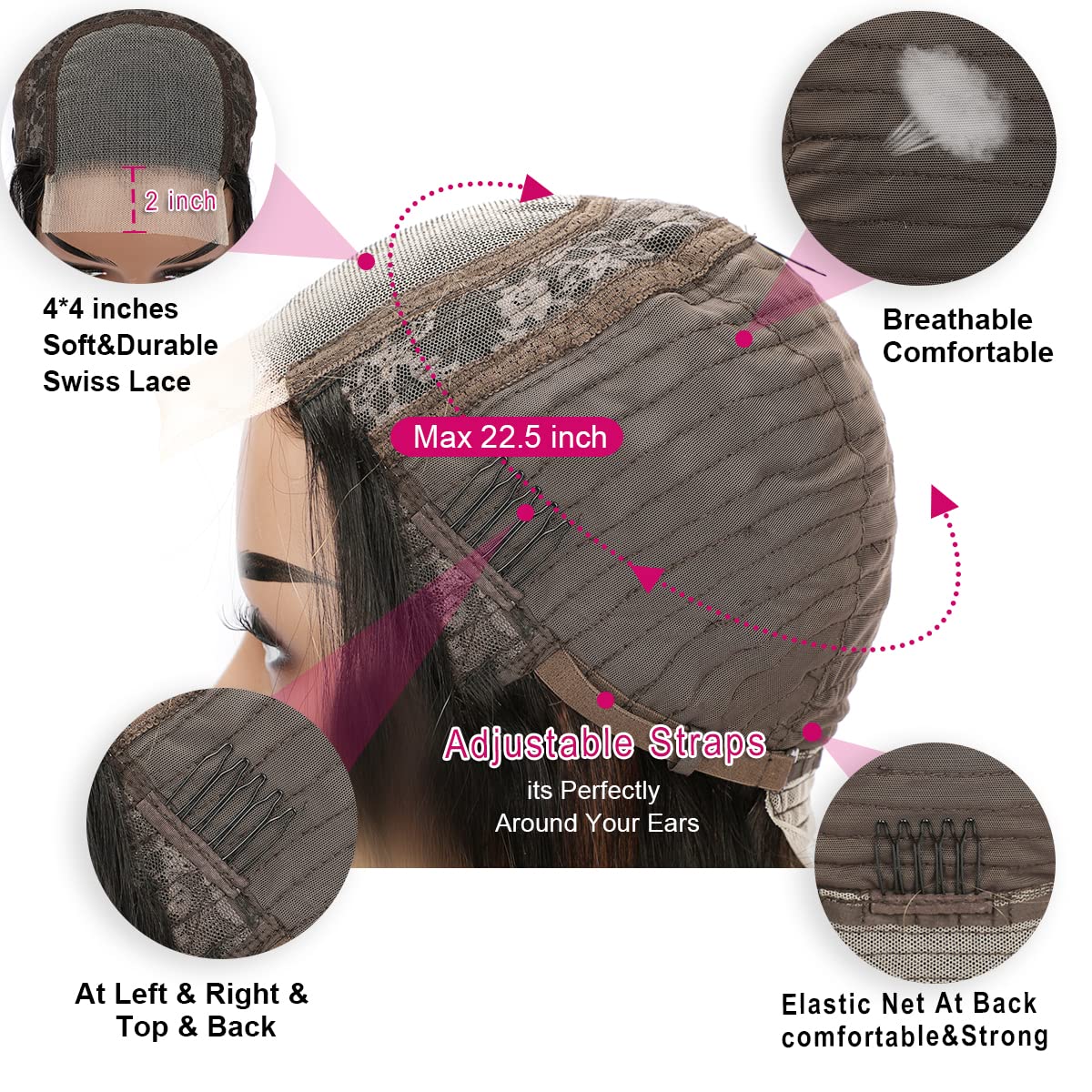 Zormsert Body Wave Lace Front Wigs Human Hair for Black Women 4x4 HD Lace Closure Wigs Human Hair Glueless Wigs Pre Plucked Natural Hairline with Baby Hair 180 Density 24 Inch