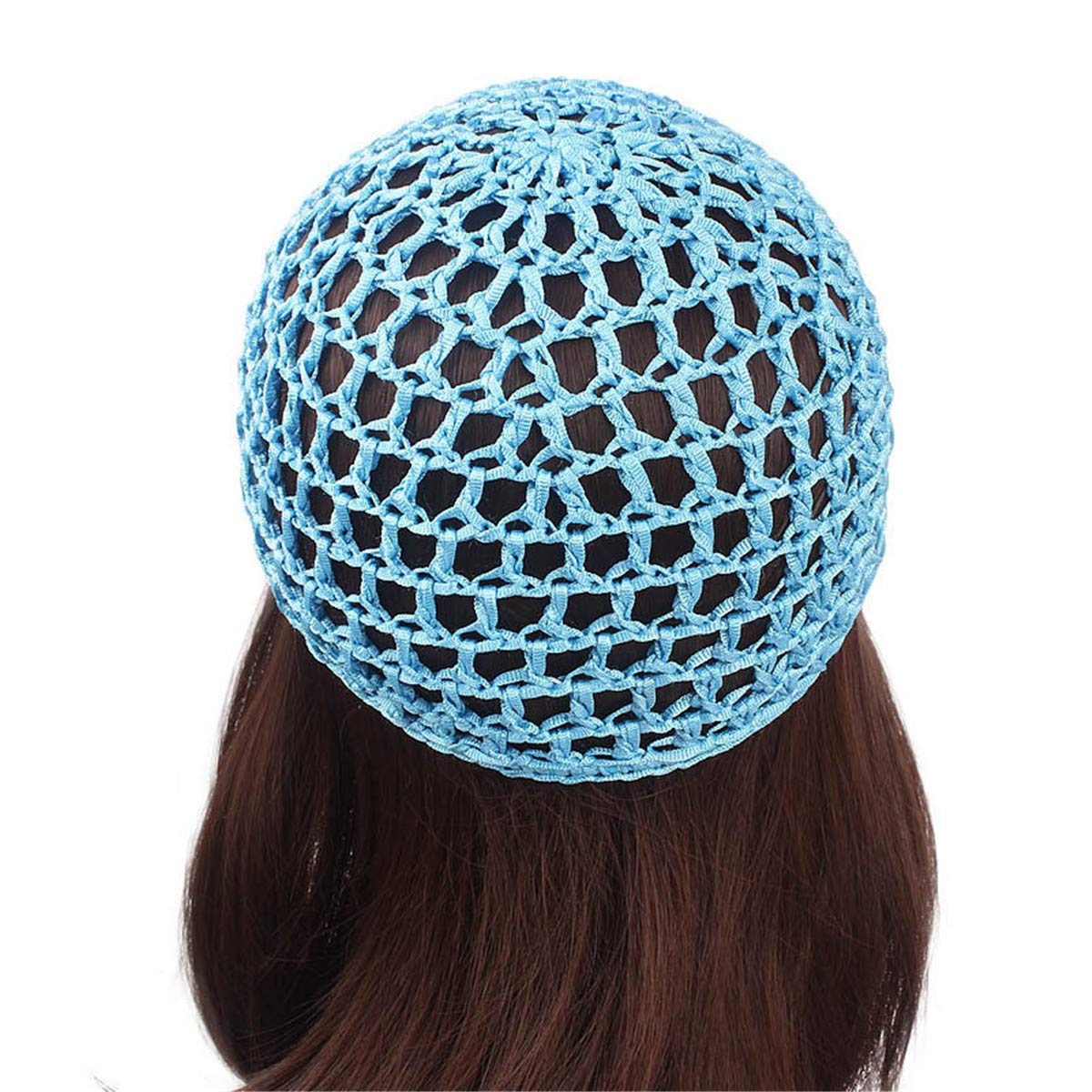 Qianmome Women Soft Rayon Snood Hat Hair Net Crocheted Hair Net Cap Mix Colors