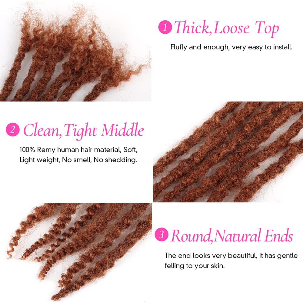 Orientdreads Human Textured Loc Extensions 0.4cm Loc Extension Human Hair,Natural Curly Hair,Full Handmade (12in 0.4cm 20 strands), 30)