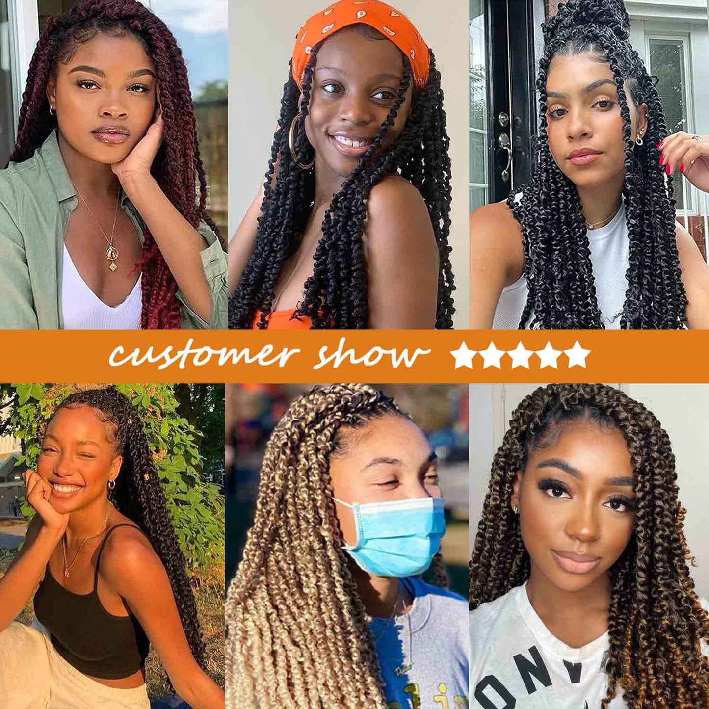 Passion Twist Hair 24 Inch 7 Packs Black Water Wave Crochet Hair for Passion Twists Long Bohemian Braiding Protective Style Hair Extensions, Tangle Free, No odor, Skin Friendly (24 Inch 7 Packs,1B#)
