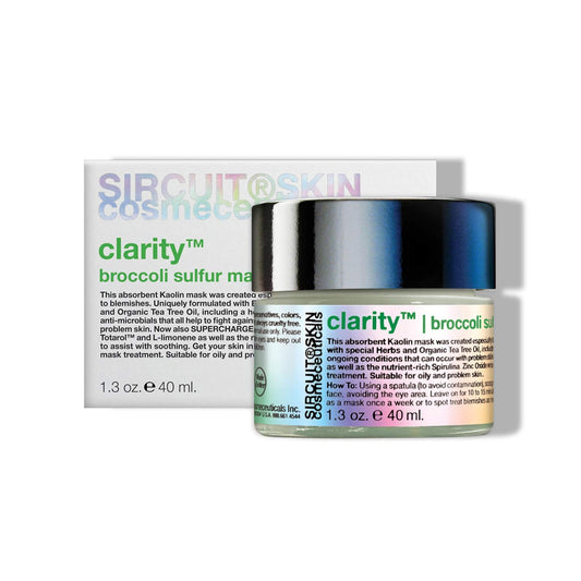 Sircuit Skin Clarity Broccoli Sulfur Mask - Soothing Face Mask with Brocolli Extract, Bentonite + Essential Oils - Skin Clearing Mask Supports the Appearance of Flawless Looking Skin (1.3 oz)