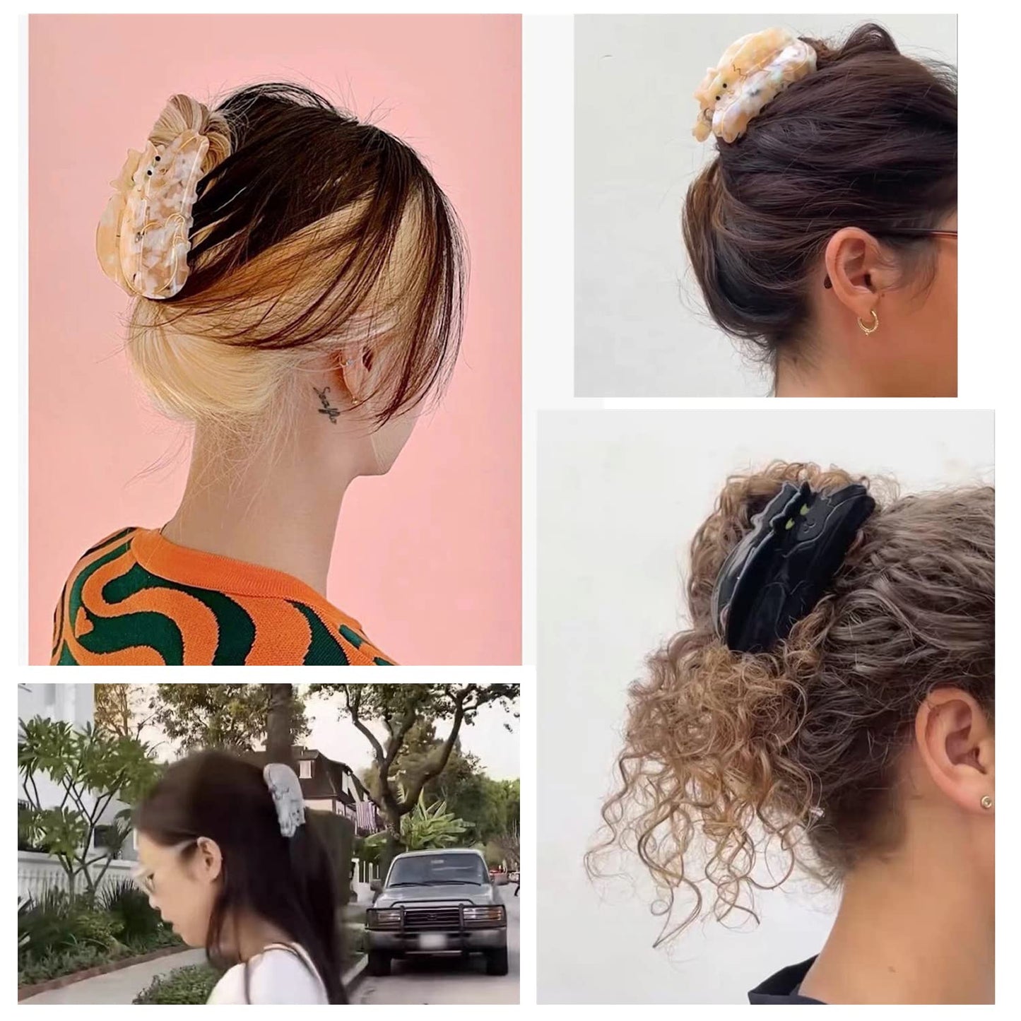 Siamese Cat Claw Clips,Cellulose Acetate Hair Clips,Big Claw Clips for Women