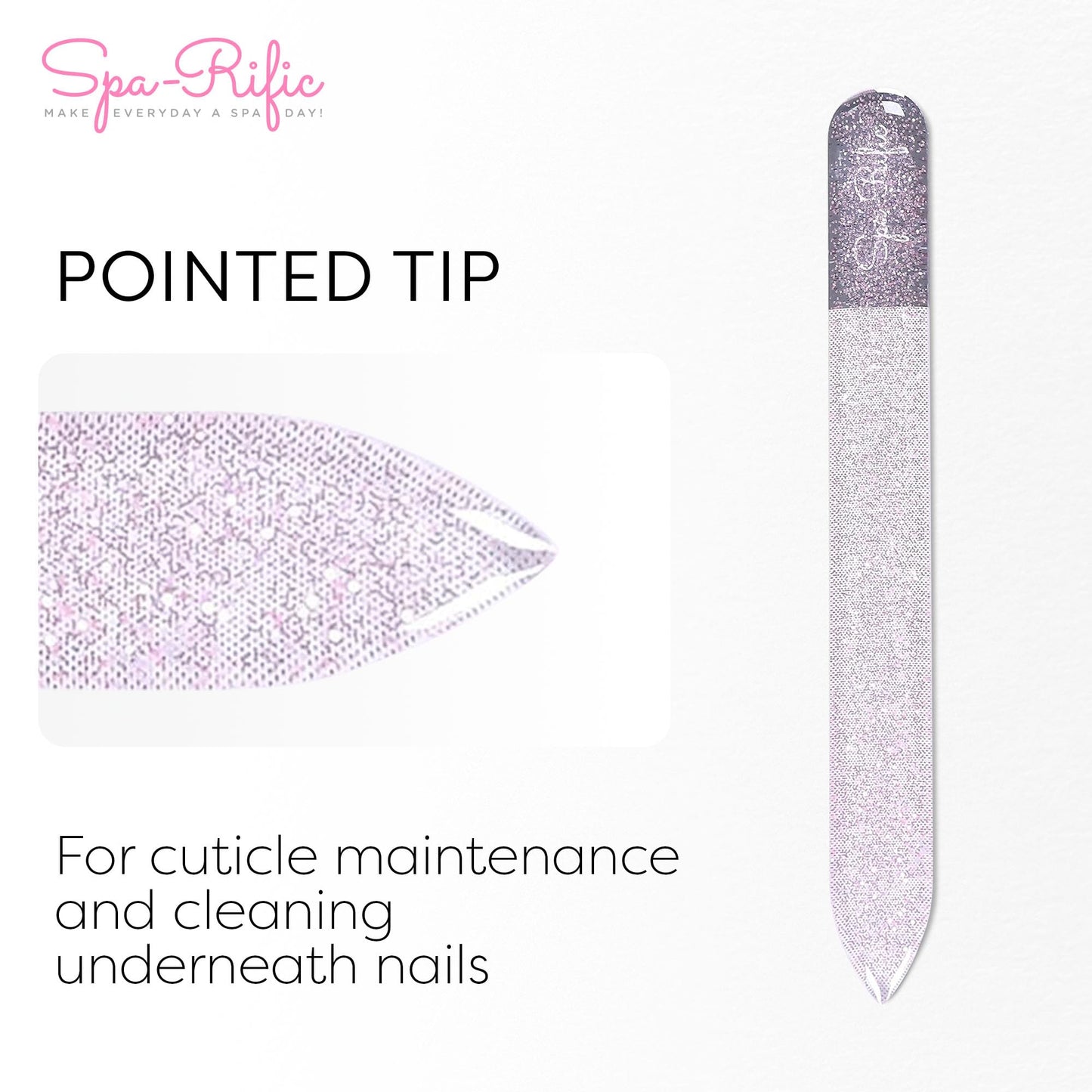 Spa-Rific Nano Laser Etched Glass Manicure Files 3pc Set, Professional Heavy Duty Nail Care Kit for Men, Women, and Adults