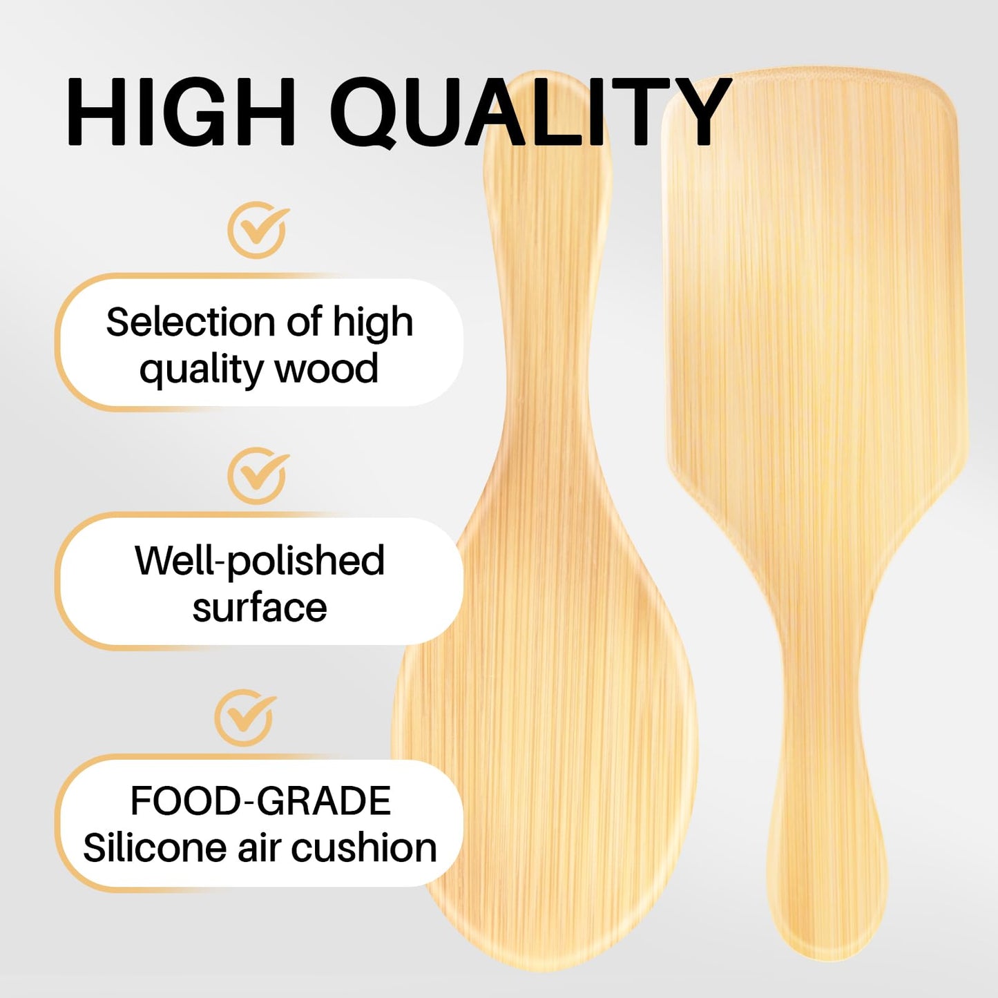 RHOS Wooden Hair Brush for Women and Men, Bamboo Bristles, Oblong, Promotes Hair Growth, Reduces Static Electricity, Suitable for All Hair Types, 9.72 Inch X 3.35 Inch X 1.49 Inch, Hair Brush