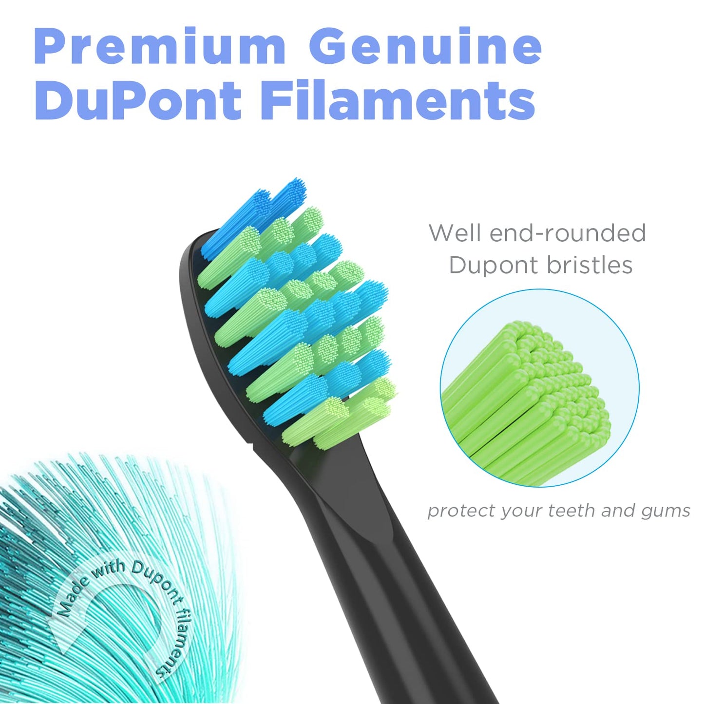 Senyum Toothbrush Replacement Heads for Fairywill,Replacement Brush Heads for Fairy Will, Electric Toothbrush Head for FW-507/508/551/515/917/959,FW-D1/D3/D7/D8, 10 Pack