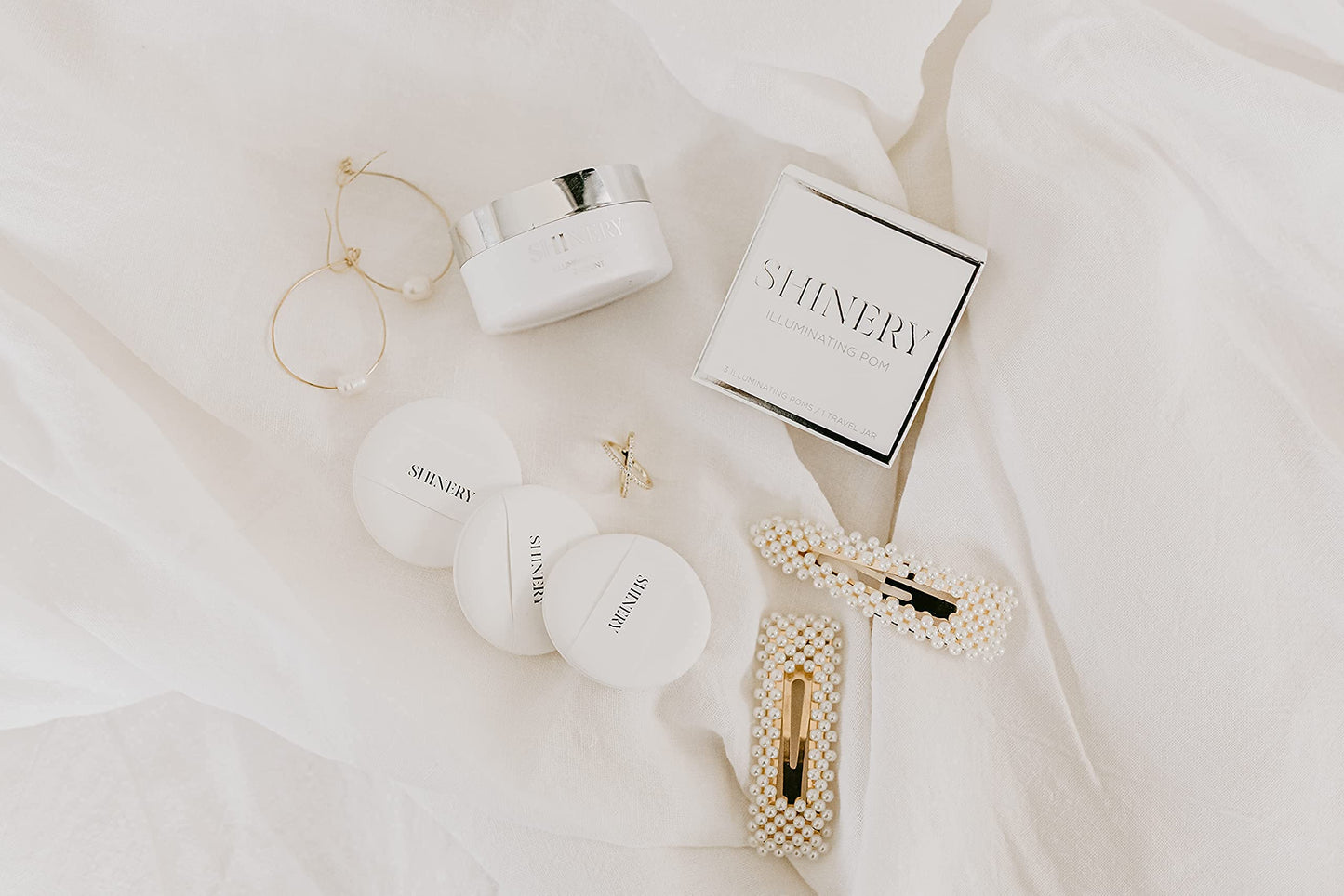 Shinery Bridal Illuminating Pom (1 Pack of 3) Bridal Radiance Wash Bridal Radiance Towelettes (1 Pack of 10)