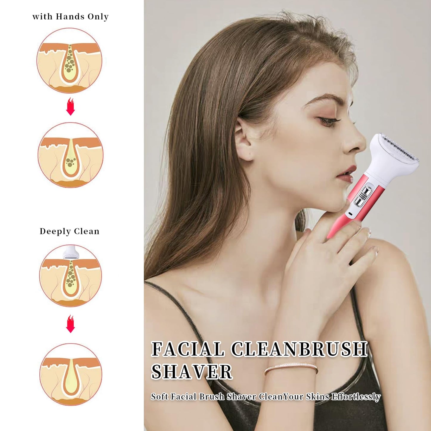 Women's Electric Shaver 5 in 1 Shaver Electric Painless Portable Facial Hair Removal Bikini Area Trimmer Armpit Hair Removal Nose Hair Trimming Dry and Wet