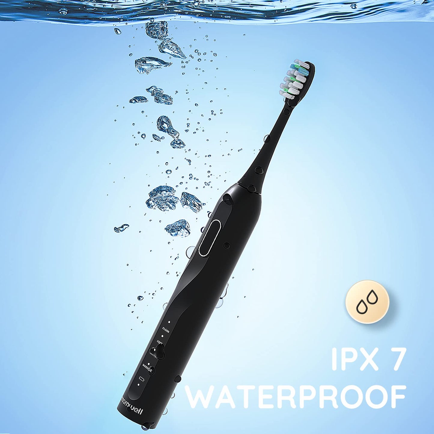 Sonic Electric Toothbrush, Sonic Toothbrush with 5X More Effective Cleaning Power, Rechargeable Electric Toothbrush with 8 Brush Heads, 4 Modes, Low Noise Design Electric Toothbrush for Adults