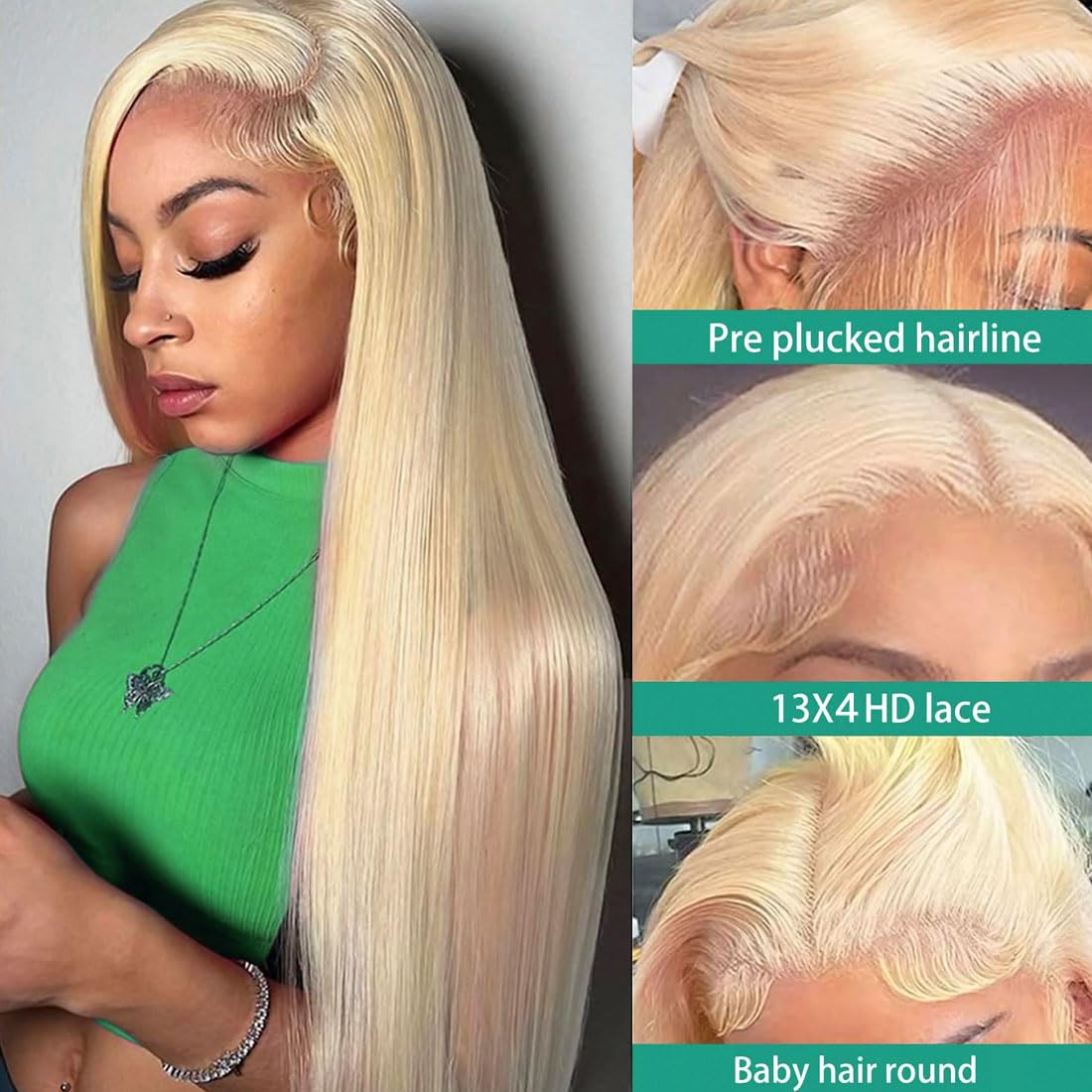 Sweetie 14 Inch 613 13x4 Lace Front Wig Human Hair 150% Density 12A Blonde Wig Human Hair Straight Lace Front Wigs Human Hair for Women HD Lace Glueless Wigs Human Hair Pre Plucked