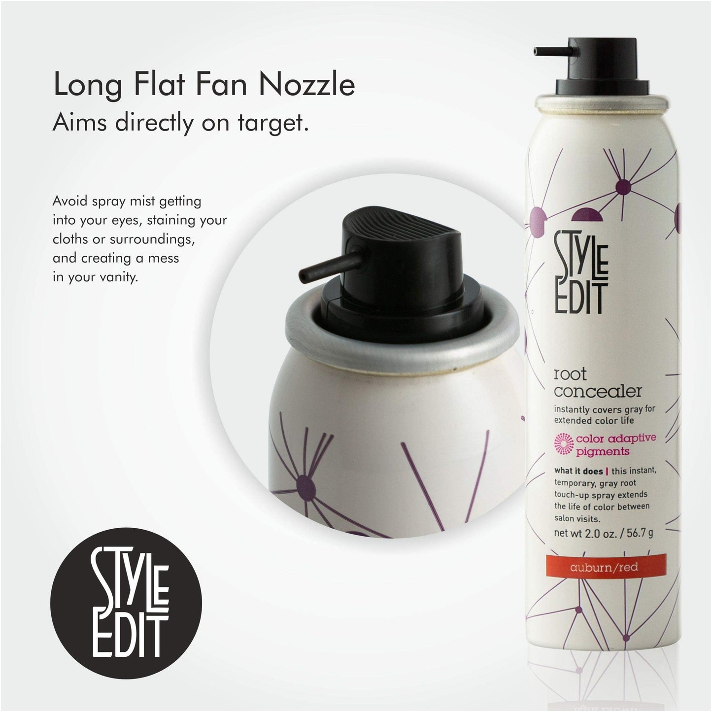 Style Edit Root Concealer Spray and Root Touch Up powder, to Cover Up Roots and Grays, Medium Red Hair Color