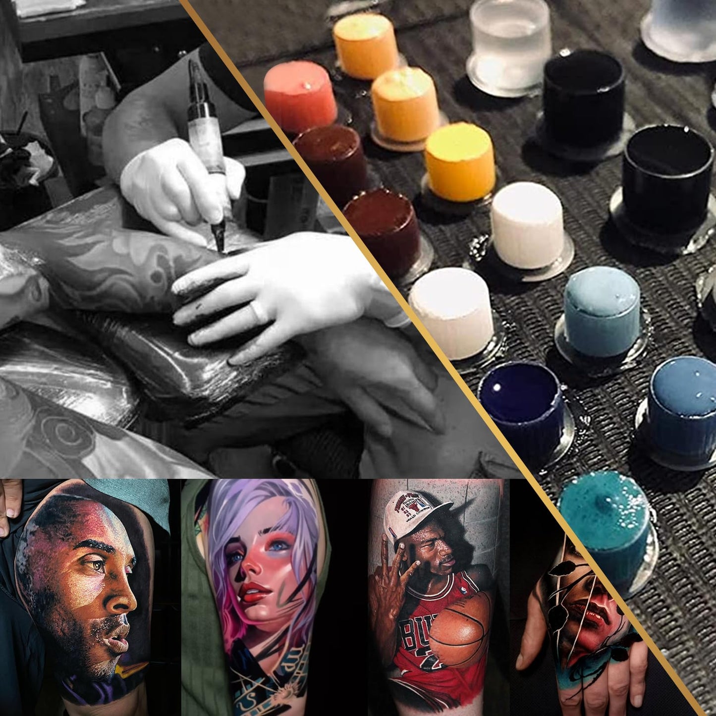 Tattoo Ink Caps - Jconly 1000Pcs Tattoo Ink Cups Pigment Caps With Base Sizes 17mm Disposable Tattoo Caps Tattoo Supplies (1000PCS Large #17)…