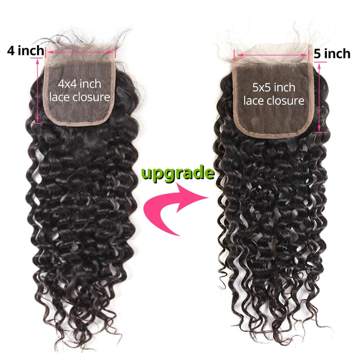 Brazilian Water Wave 5x5 Lace Closure 100% Unprocessed Human Virgin Hair Natural Wave Closure Pre-Plucked Hairline Wet And Wavy Curly Closure With Baby Hair (20inch, 5x5 water wave closure)