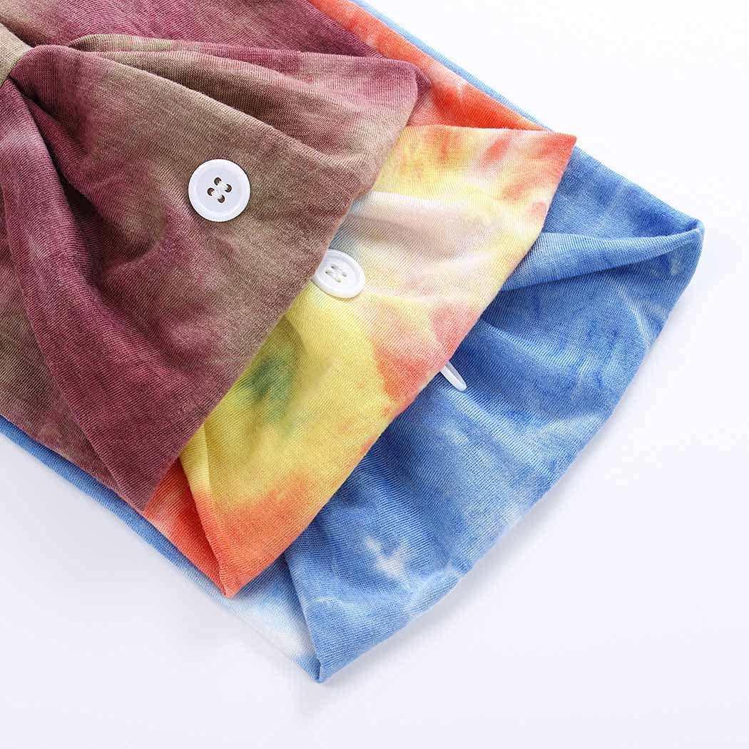 Aceorna Boho Button Headband Wide Knotted Hairbands Stretch Nurse Headbands Women Head Wraps Workout Ear Saver Hair Band Leopard Turban Headwear Yoga Hair Accessories for Women 3 Pcs (Set G)