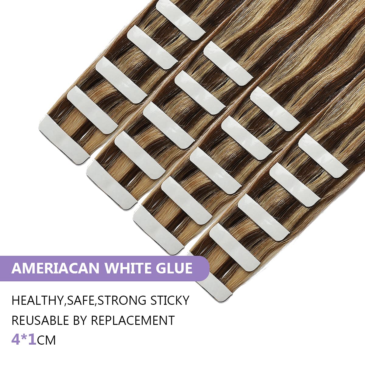 Sindra Hair Extensions Tape in Real Human Hair 22Inch Chocolate Brown with Caramel Blonde Tape in Hair Extensions Human Hair Invisible Tape Ins Remy Hair 20Pieces 50Gram(tape#4p27 22inch)