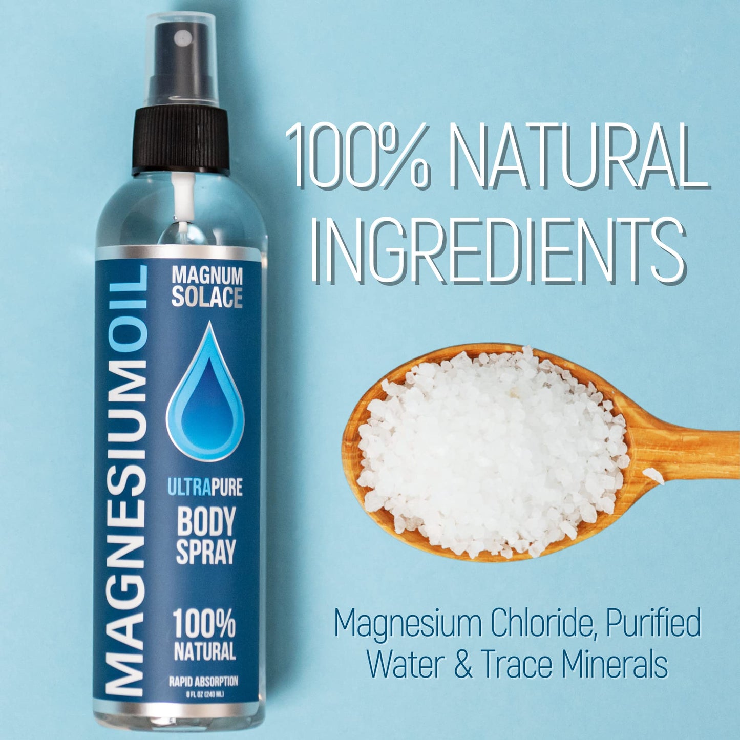 Pure 20 LBS Magnesium Bath Flakes & Magnesium Oil Spray - 100% Natural Relief (3 Item Bundle)