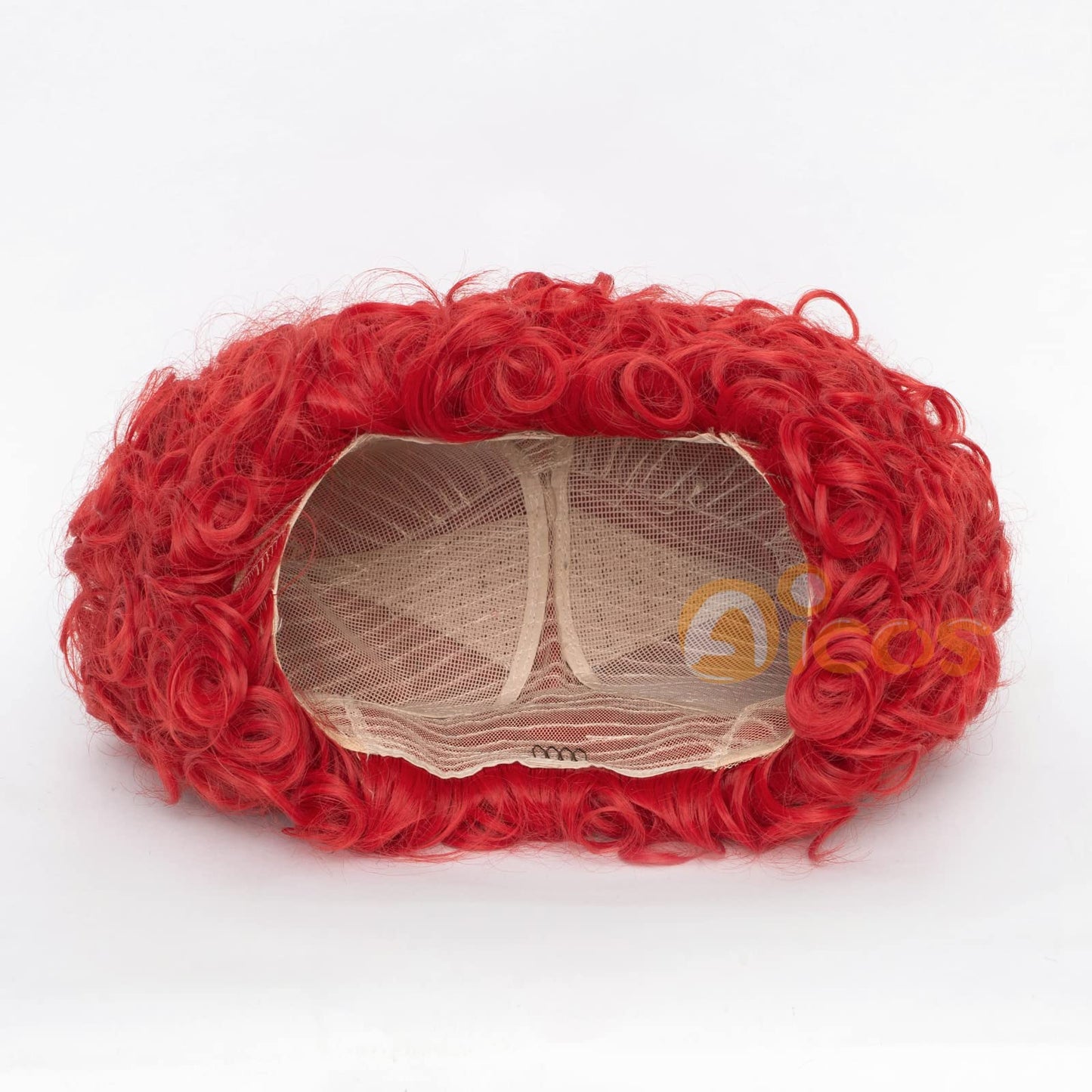 Aicos Red Curly Cosplay Wig Short Beehive Red Curly Anime Costumes Wigs for Women Halloween Cosplay Anime Party Use+Free Wig Cap