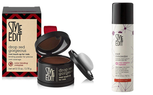 Style Edit Root Concealer Spray and Root Touch Up powder, to Cover Up Roots and Grays, Medium Red Hair Color