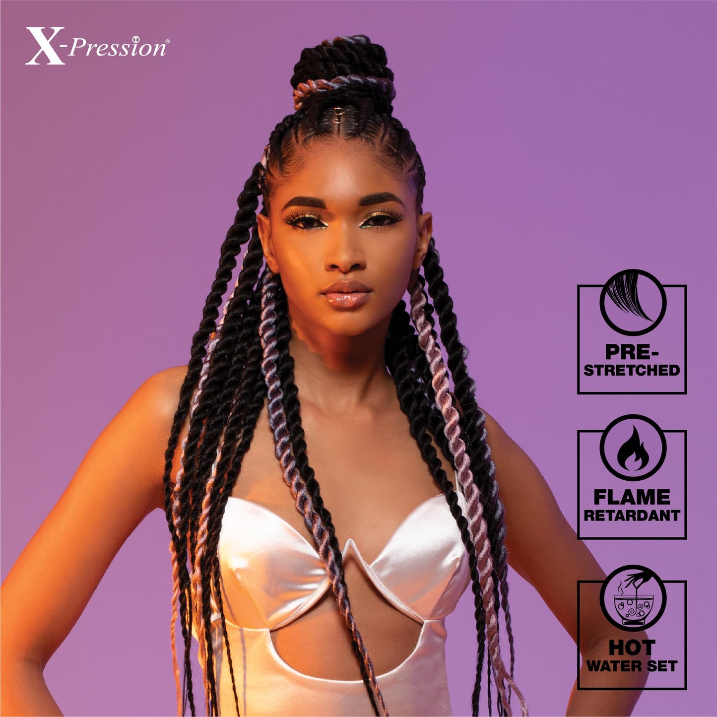 Sensationnel Xpression prestretched braiding hair - 4x xpression 38 inch flame retardant smooth yaki braid - 4x x-pression 38 inch (1 pack, BG BURGANDY)