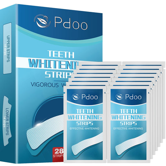 Teeth Whitening Strip - Whitening Strips for Teeth Sensitive, Professional Teeth Whitening Strips, Fast Remove Smoking, Coffee, Wine Stains, Teeth Whitening Kit Pack of 28 Non-Slip Strips