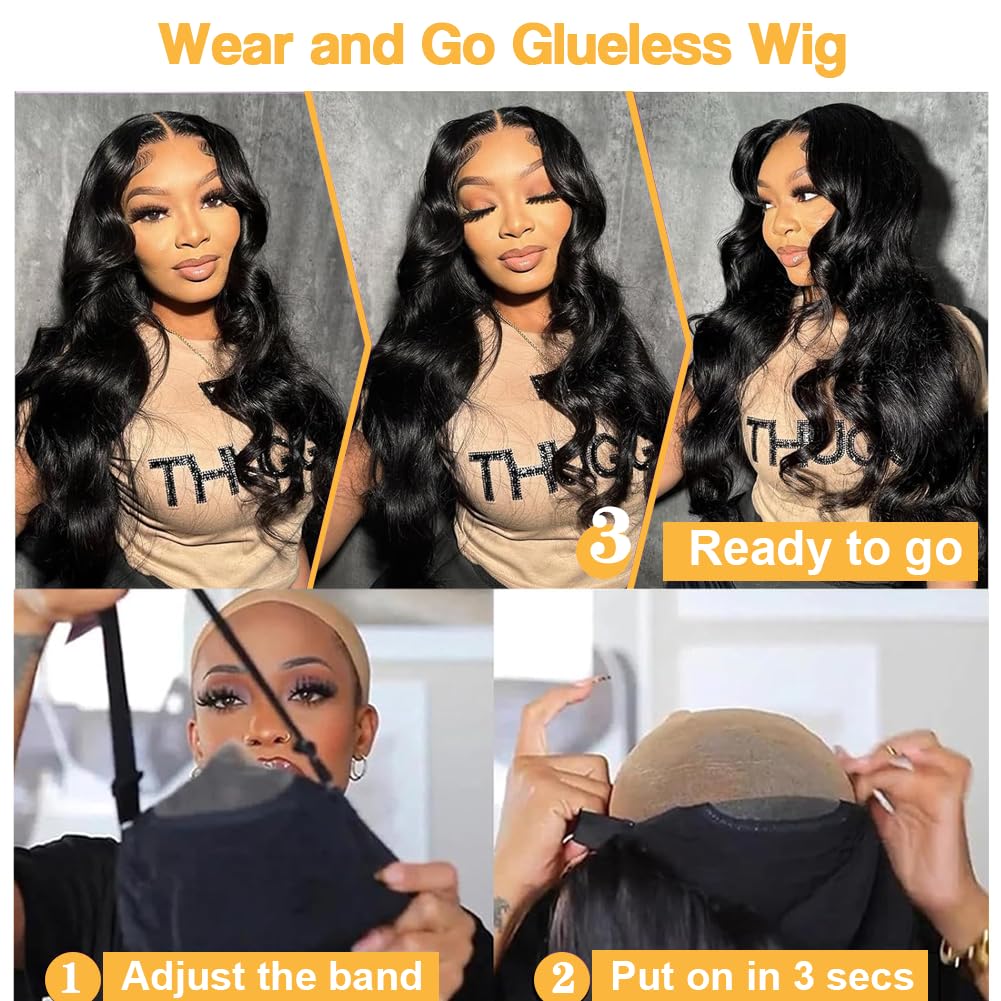 Tosiboy 5x5 Hd Lace Closure Wigs Human Hair Pre Cut Lace Glueless Wig Wear and Go Wigs Human Hair Pre Plucked 180 Density Body Wave Lace Front Wigs Human Hair Glueless for Women Natural Hairline
