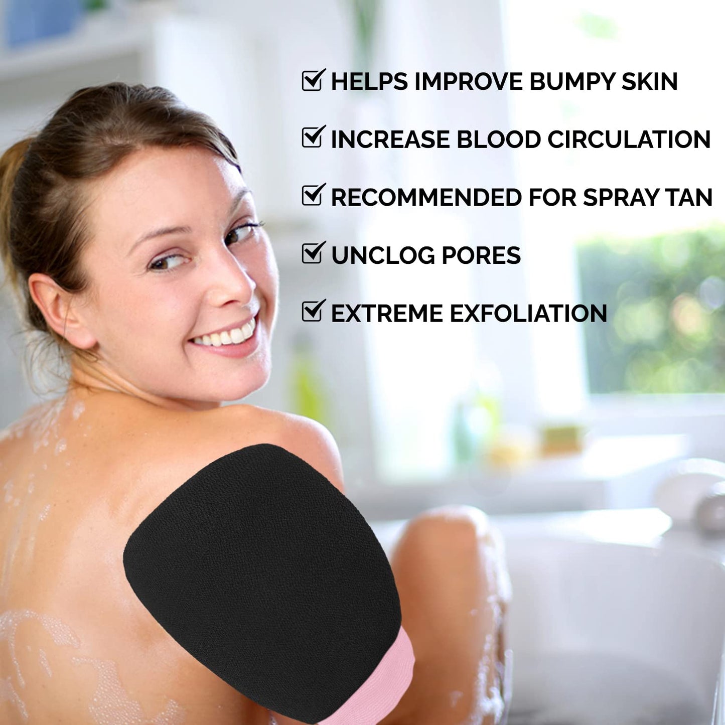 Valitic Exfoliating Glove for Body Scrub- Body Scrubber Exfoliator Mitt for Shower & Bath - Exfoliating Body & Face Dead Skin Remover - Korean Style Exfoliating Women & Men