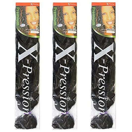 X-pression Premium Original Ultra Braid - Color 1B ( Pack of 3 )