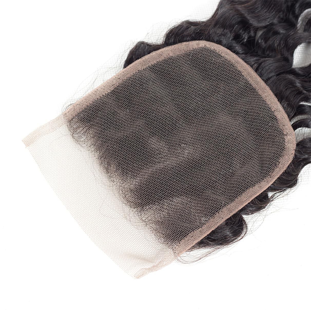 Brazilian Water Wave 5x5 Lace Closure 100% Unprocessed Human Virgin Hair Natural Wave Closure Pre-Plucked Hairline Wet And Wavy Curly Closure With Baby Hair (20inch, 5x5 water wave closure)