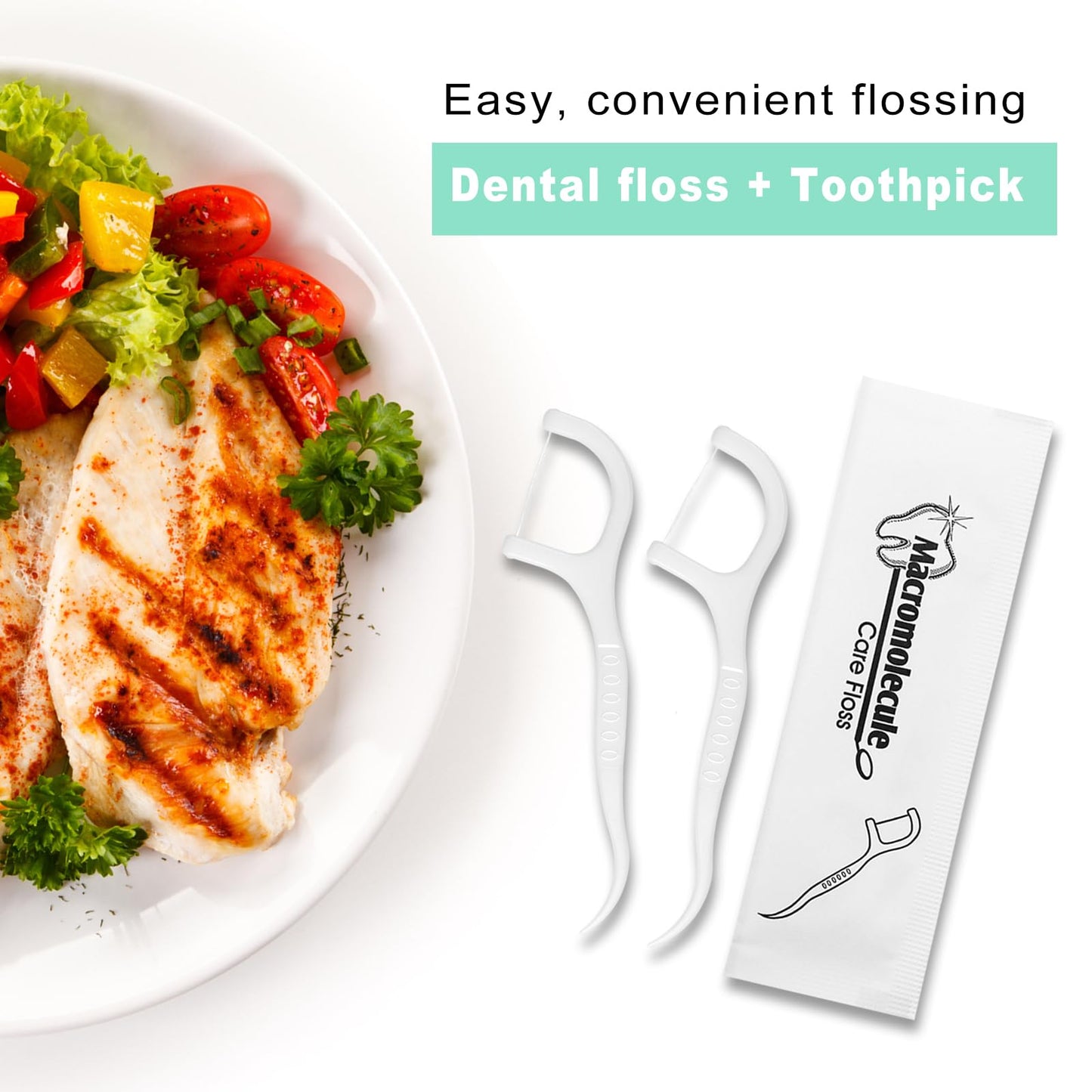 200 Pack Dental Flossers Each Individually Wrapped, Floss Singles Bag, Travel Hotel Restaurant Office Car Dental Floss, Floss Picks Oral Care