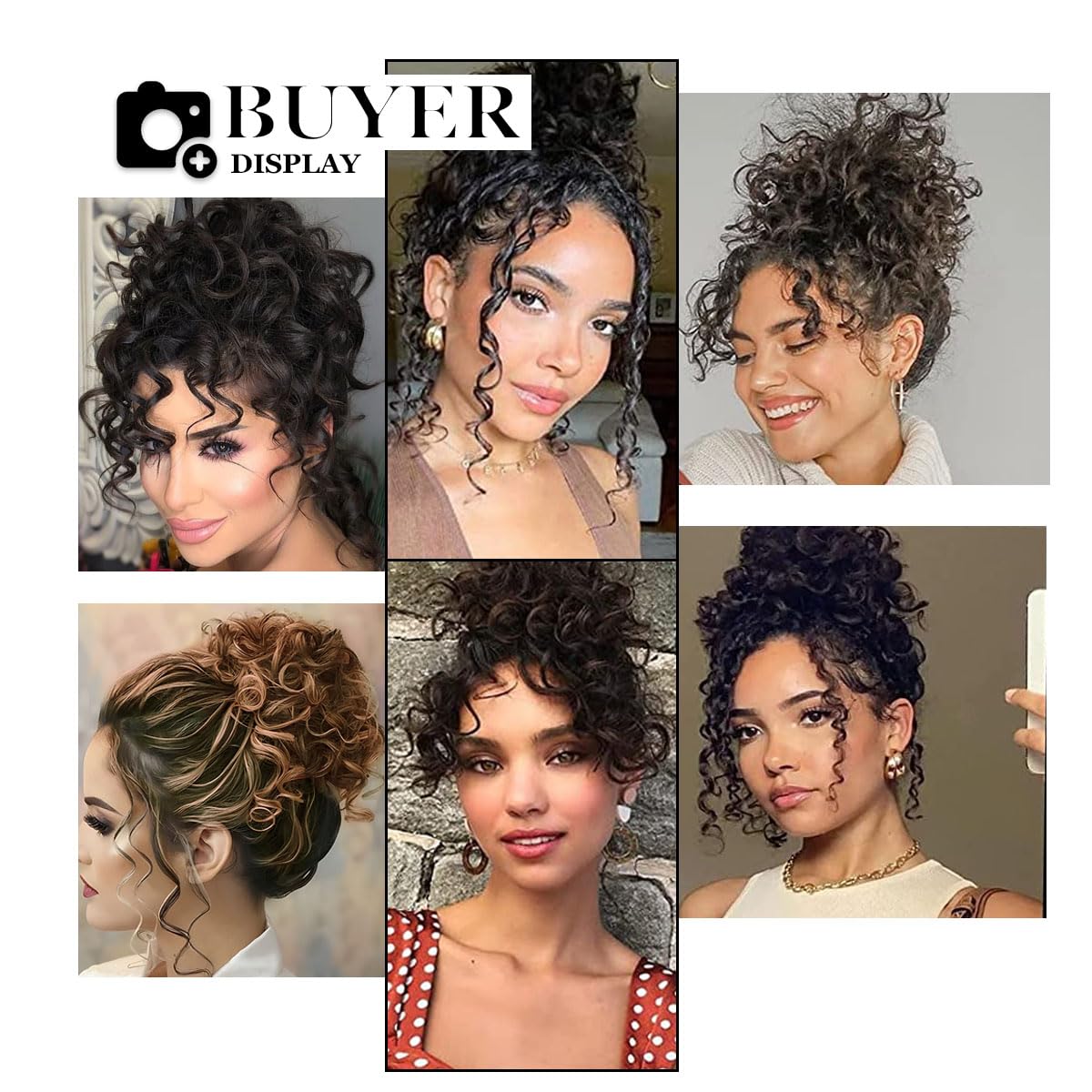 shufang Messy Bun Hair Piece for Women Hair Bun Hair Pieces for Women Elastic Drawstring Loose Curly Bun Hair Piece for Women Short Curly Ponytail Extensions (Pack of 2, 27/613)