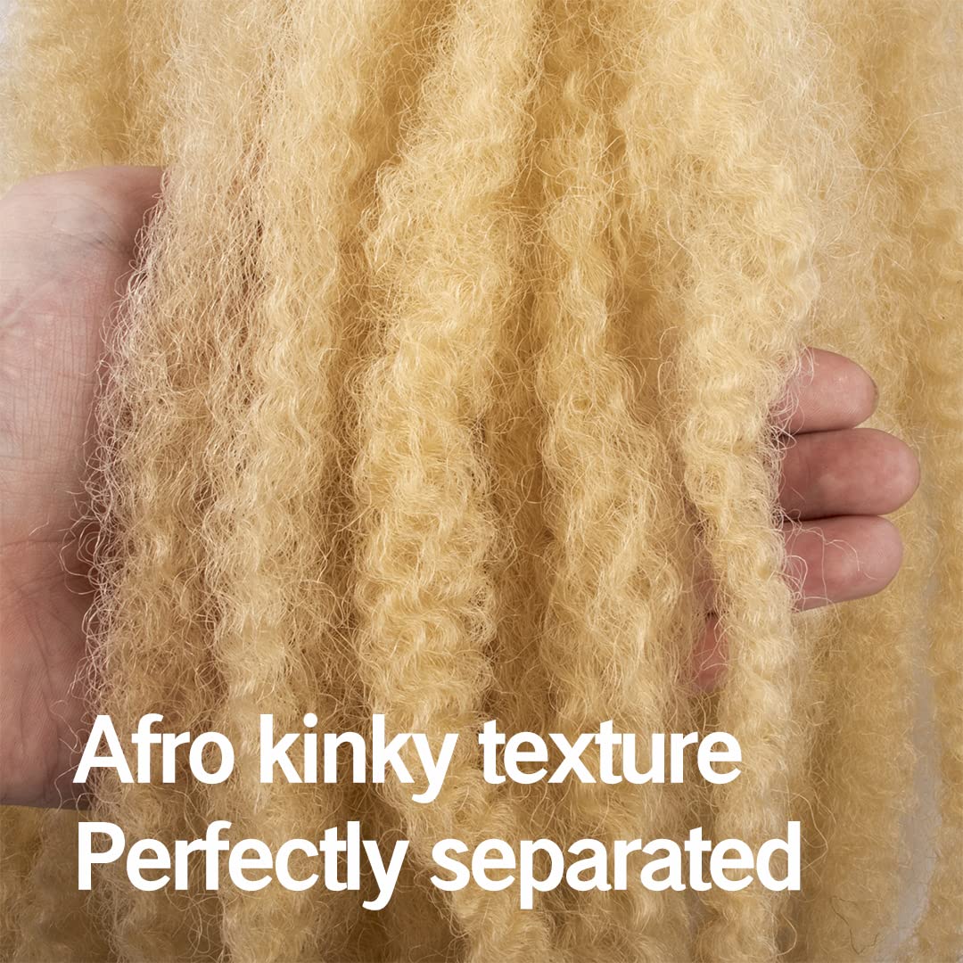 ToyoTress Marley Twist Braiding Hair - 18 Inch 6 Packs 613 Marley Hair For Faux Locs, Marley Twist Crochet Hair Afro Kinky Curly Marley Braids Synthetic Braiding Hair (18 Inch, #613-6P)