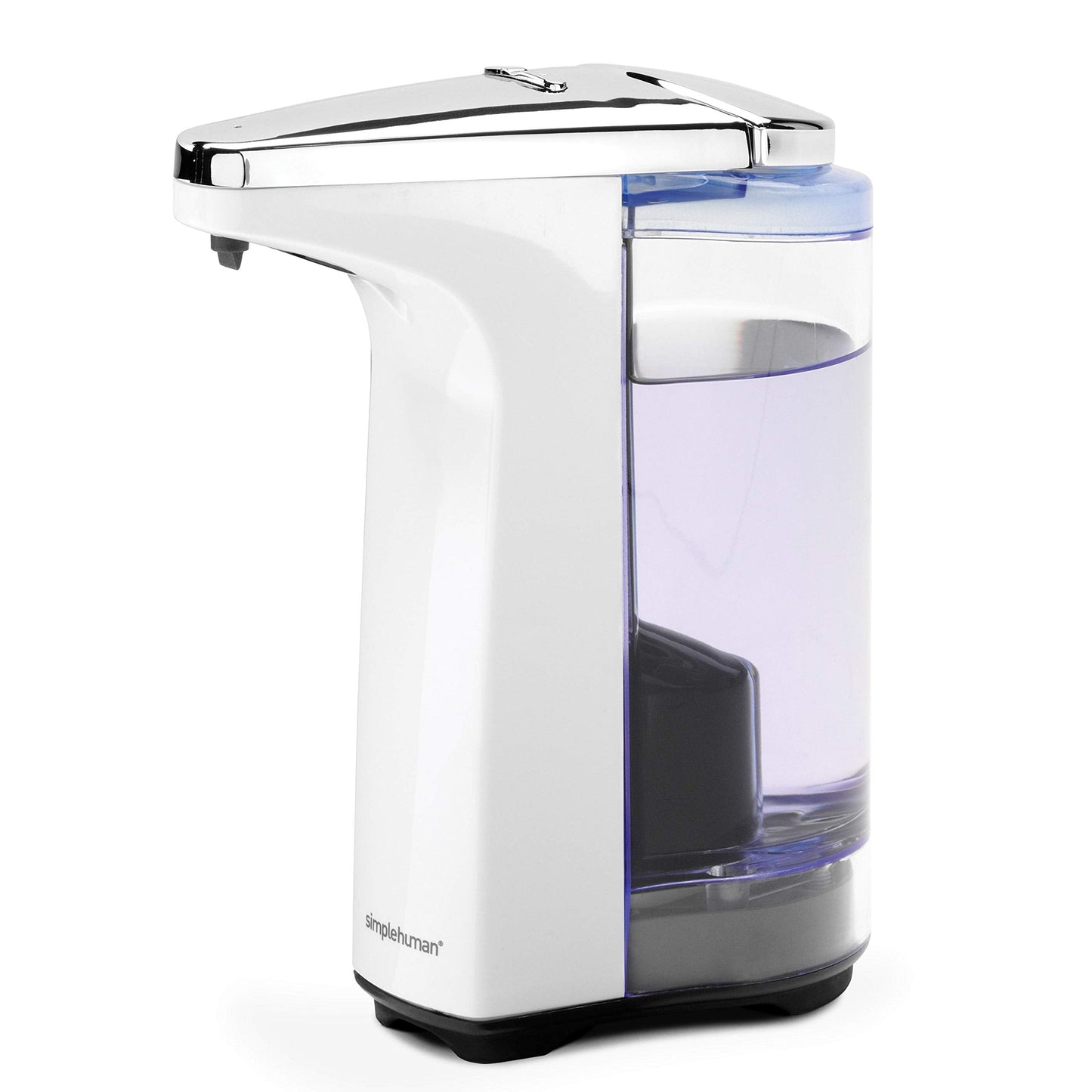 simplehuman 8 oz. Touch-Free Sensor Liquid Soap Pump Dispenser with Soap Sample, White & Lavender Moisturizing Liquid Hand Soap Refill Pouch, Purple, 34 Fl Oz