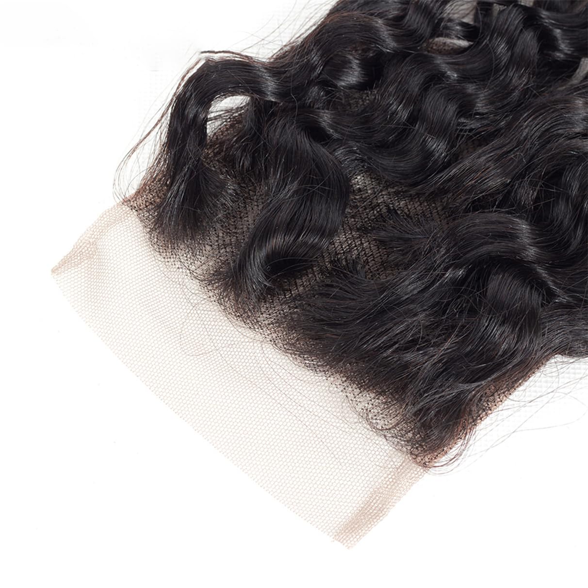 Brazilian Water Wave 5x5 Lace Closure 100% Unprocessed Human Virgin Hair Natural Wave Closure Pre-Plucked Hairline Wet And Wavy Curly Closure With Baby Hair (20inch, 5x5 water wave closure)