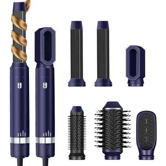 Blow Dryer Brush 6 in 1 Set, Negative Ionic Hair Dryer, Automatic Curling Wand Hair Straightener, Thermal Brush Fast Drying Hot Air Brush