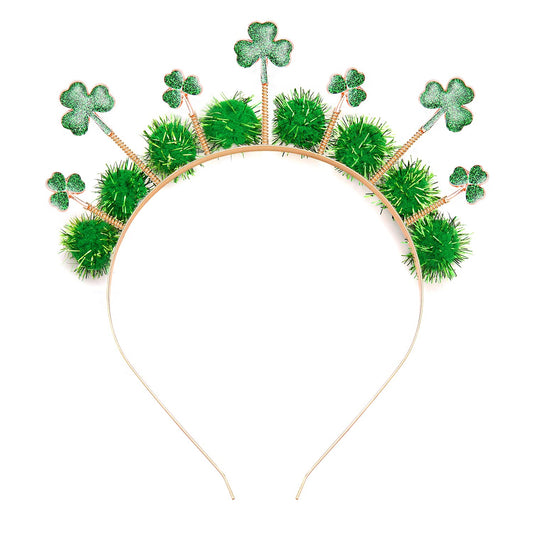 CEALXHENY St. Patrick's Day Headbands, Glitter Rhinestone Shamrock Headbands Lucky Irish Hairbands St Patrick's Day Accessories Party Favors Gifts (Style A)