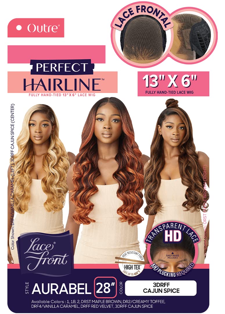 Outre Synthetic Perfect Hairline HD Lace Front Wig - AURABEL (Color:DRFF RED VELVET)