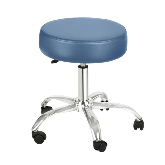AdirMed Lux Height-Adjustment Stool - Pneumatic Rolling Swivel Chair- Versatile Mobility & Elevation Seat Ideal for Spa Salon Home & Office Use (Blue)