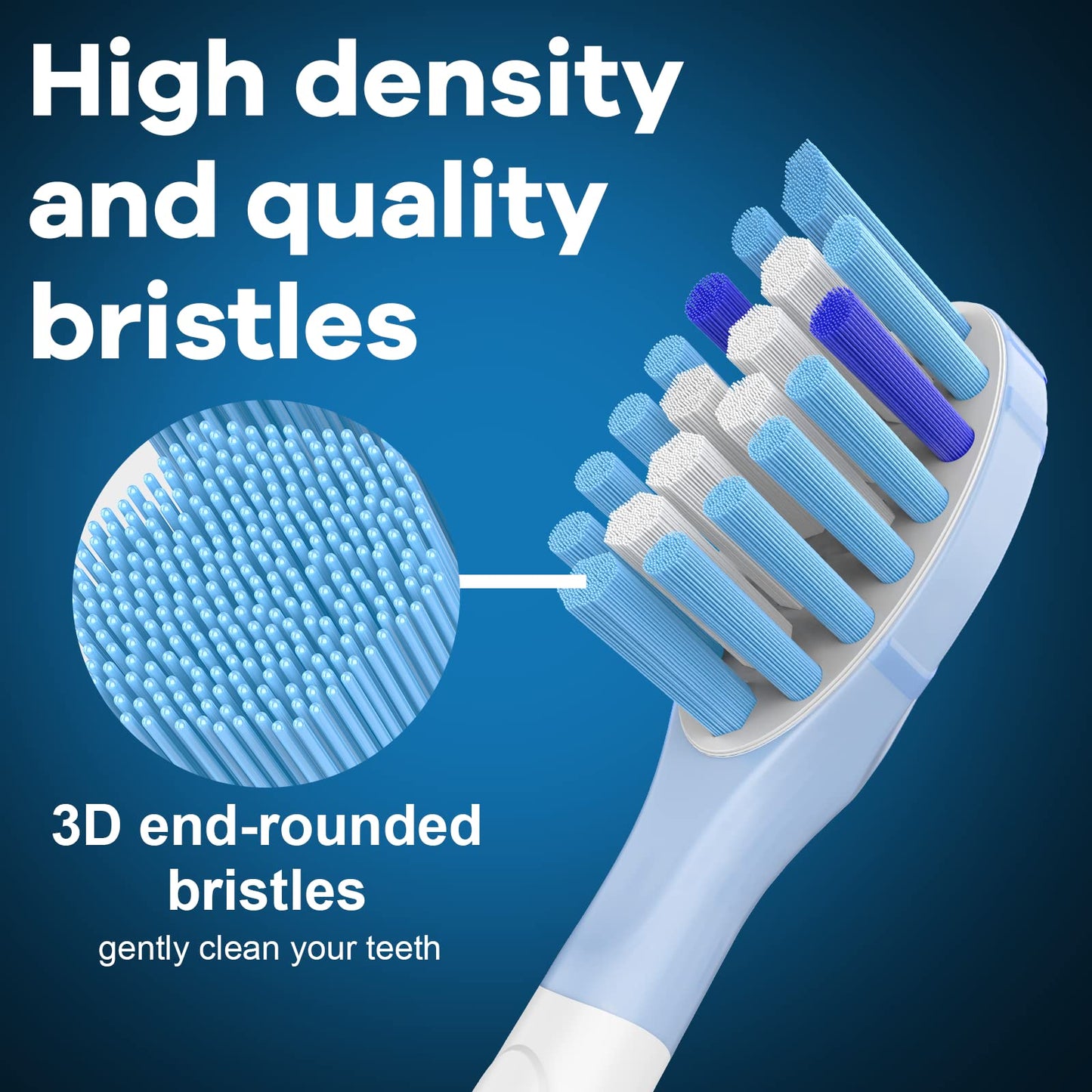 Toptheway Replacement Toothbrush Heads Compatible with Philips Sonicare C-3 Premium Plaque Control 4100 5100 6100, Replacement Heads for G3 W3 C2 G2, 10 Brush Heads, White