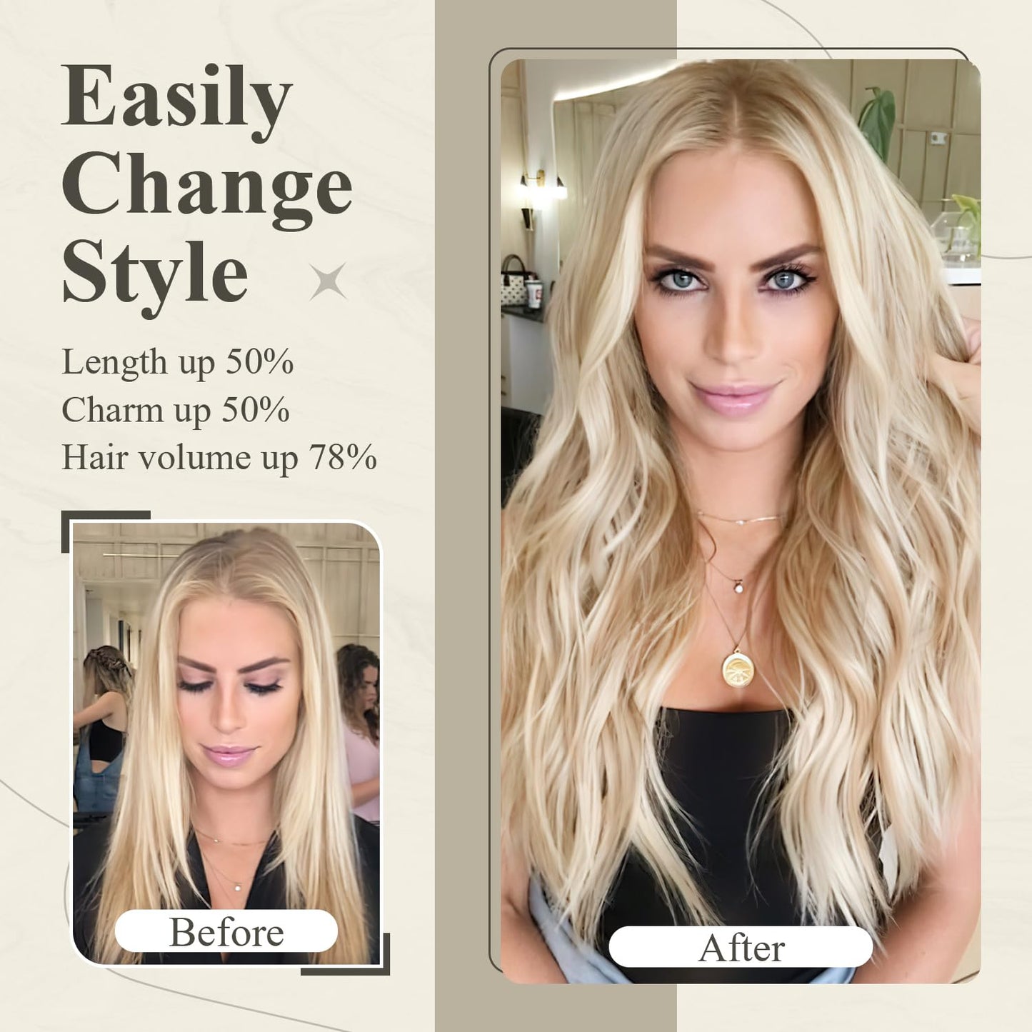 SLEEKALON Invisible Wire Hair Extensions Real Human Hair 16 Inch Dark Brown to Light linen Mix Brown Halo Hair Extensions with Clips Adjustable Fish Line Wire Hair Extensions For Women 95g,#2T2P6