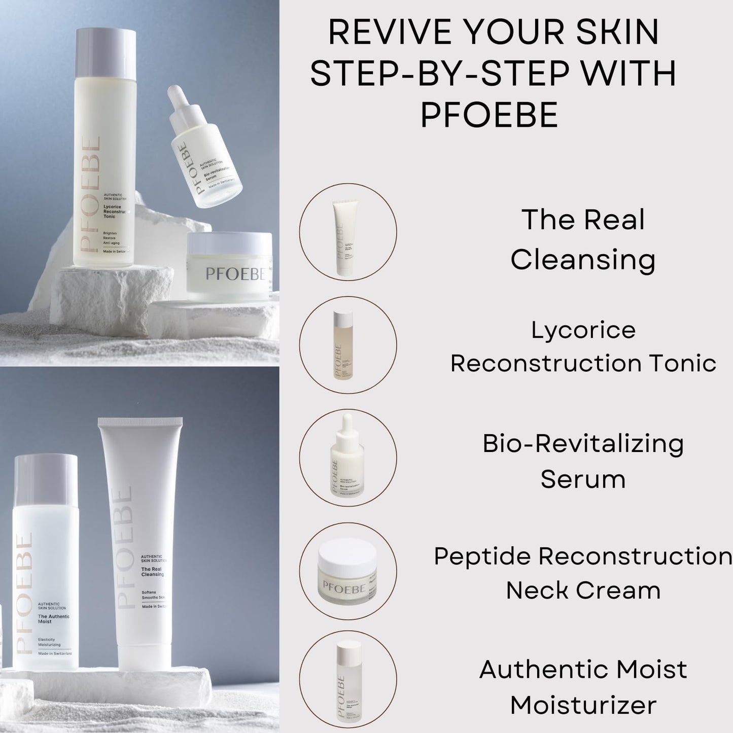 Pfoebe & Co. Bio-Revitalisation Serum - Facial Serum - Hyaluronic Acid, Vitamin C, Niacinamide, Ectoin, Swiss Glacial Water| Hydrate & Rejuvenate |Radiance & Youthful Complexion | All Skin Types, 30ml
