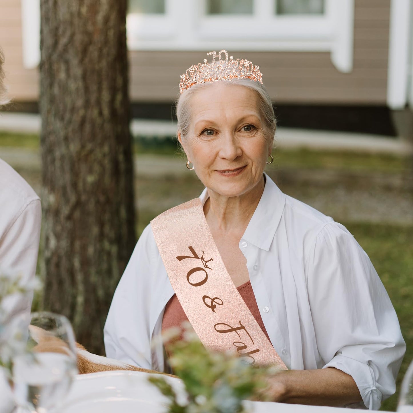 Semato 70th Birthday Decorations - 70th Birthday Tiara and 70th Birthday Sash Glitter Kit for Women 70th Birthday Gifts for Women Happy 70th Birthday Party Supplies and Favors