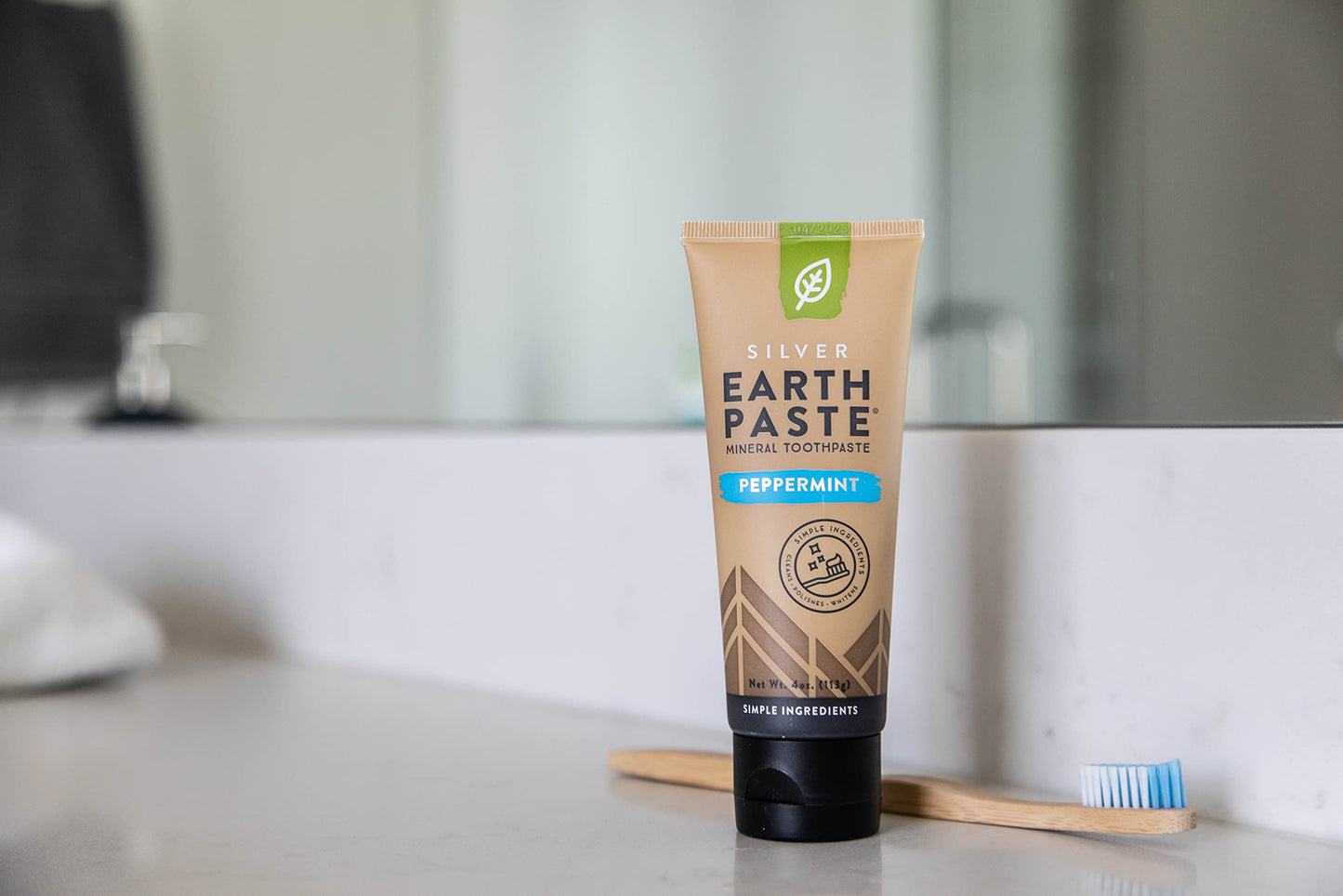 Redmond Earthpaste w/Silver – Natural Non-Fluoride Toothpaste, 2 Pack (Peppermint)