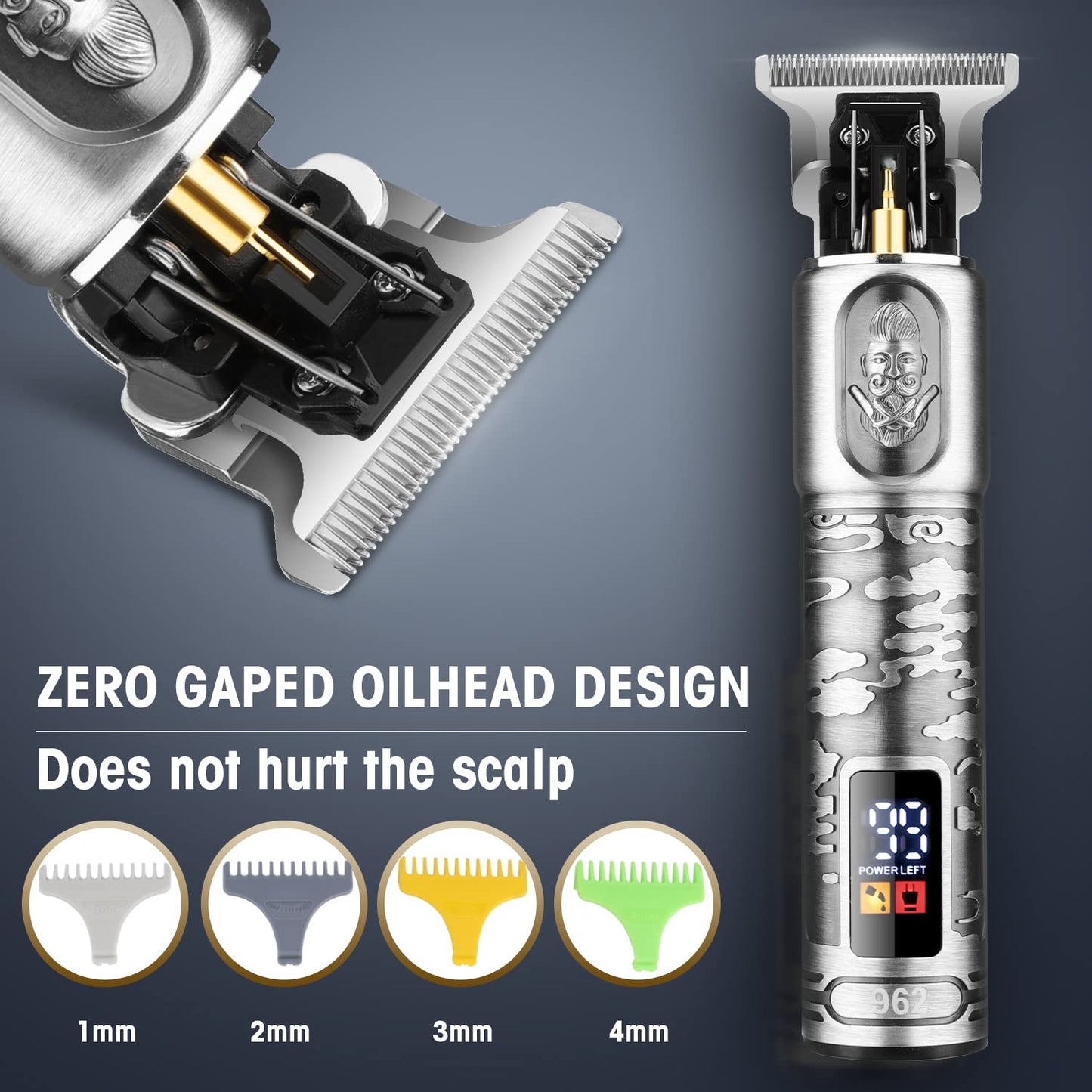 RESUXI Mens Clippers and Grooming Set,Professional Hair Clippers and Shavers for Men,Electric Razor and Cordless T BladeTrimmer Kit,Beard Trimmer for Men Barbers Supplies,LCD Display 2 Foil Head