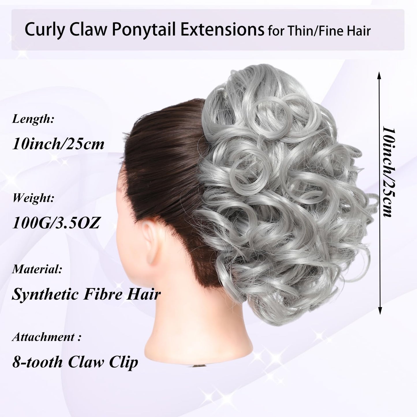 12" Short Curly Claw Ponytail Extensions Clip in Hair Extensions Hairpiece Messy Tousled Updo Hair Bun hair accessories for Women Girls (#0906)