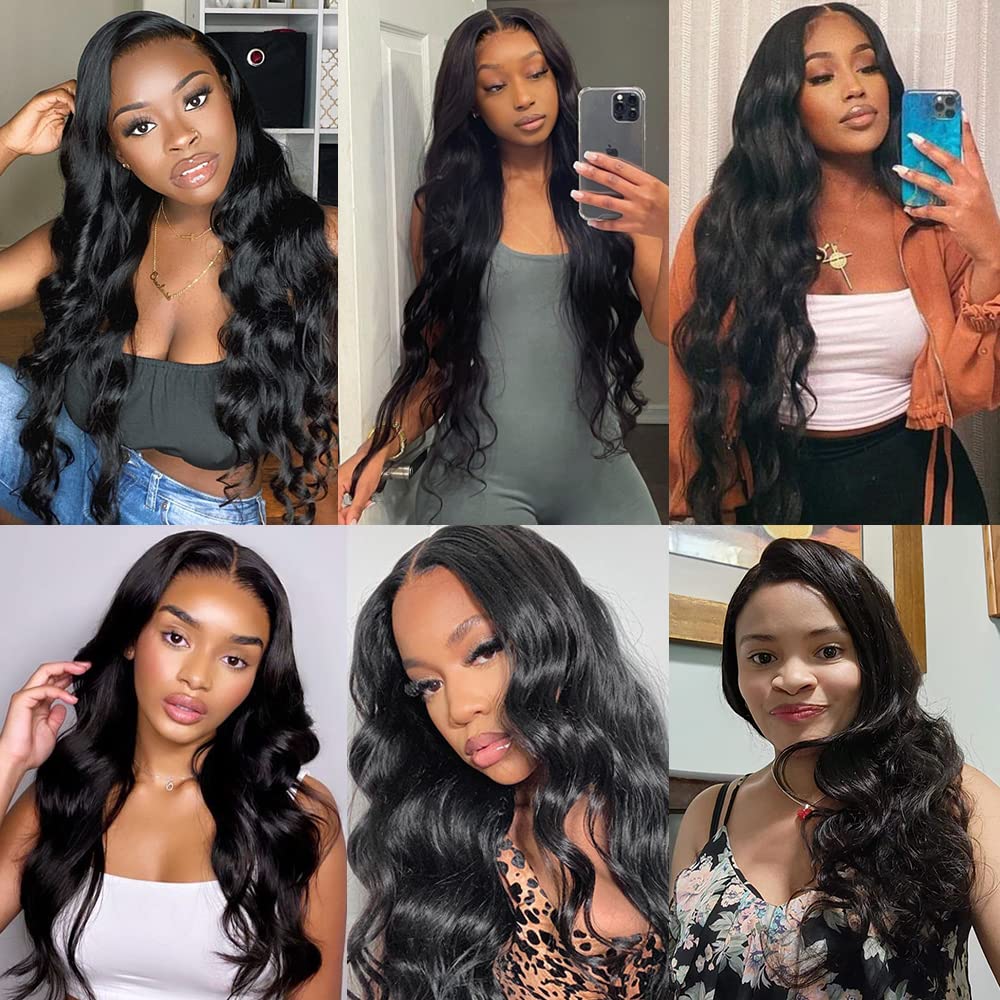 YOUFA Body Wave Lace Front Wigs Human Hair 13x4 HD 180% Density Lace Frontal Glueless Wigs for Women Human Hair Pre Plucked Bleached Knots With Baby Hair (22 inch)