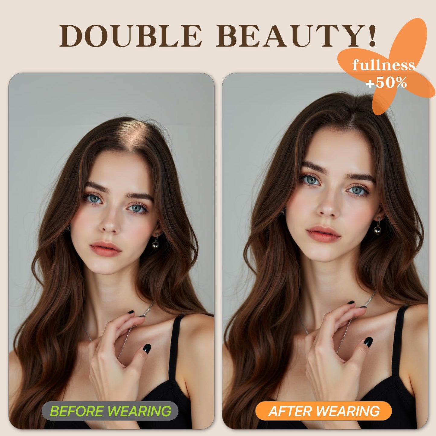 TESSHAIR Hair Toppers for Women Real Human Hair No Bangs Human Hair Toppers for Women 150% Density Toppers Hair Toppers for Thin Hair 10 Inch Toppers Hair Pieces for Women Natural Black #1B