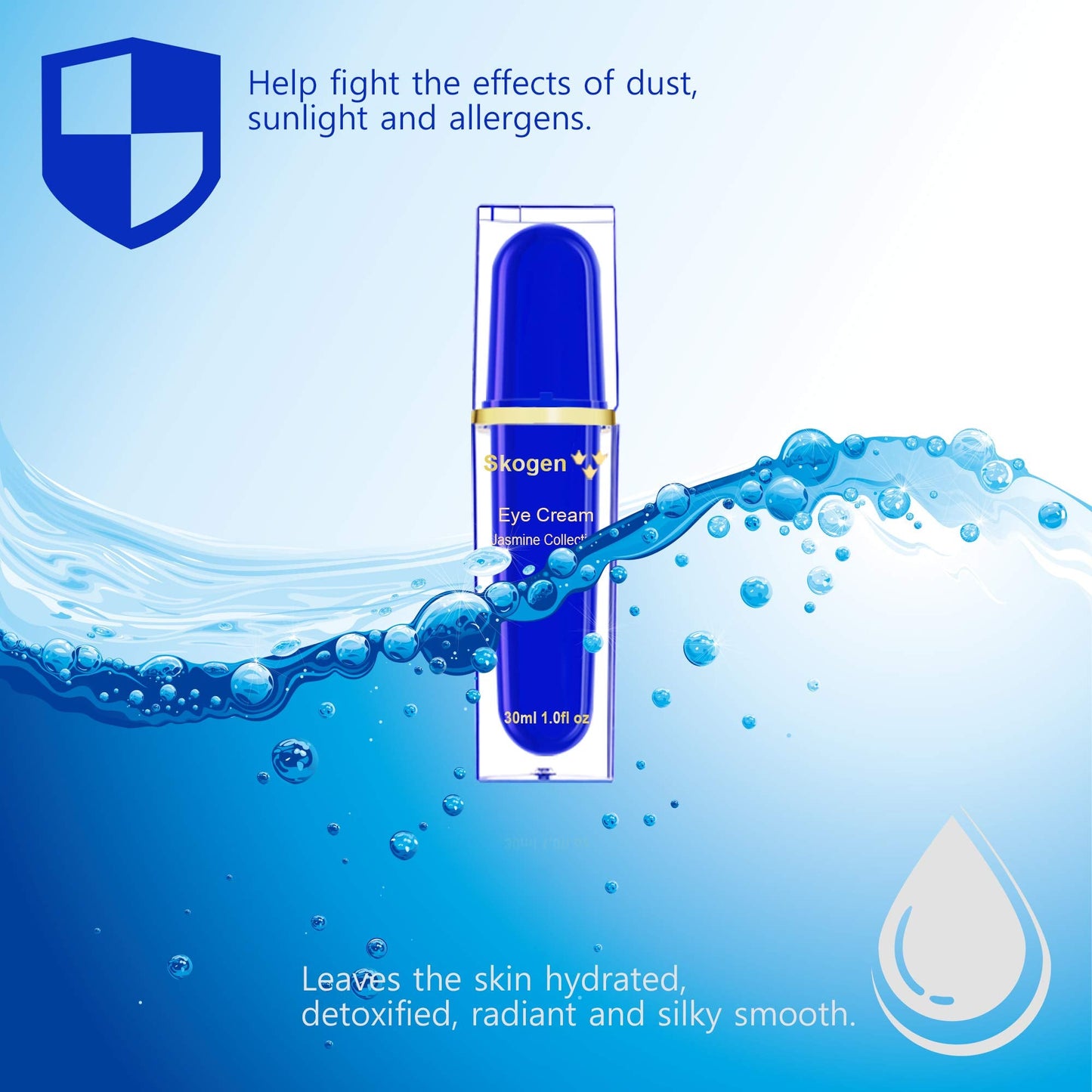 Skogen Premium Eye Cream Jasmine Collection Age Defying Formula, Instant Radiance, Reducing Puffiness, Dark Circles, Signs of Aging Like Wrinkles & Fine Lines, 30ml