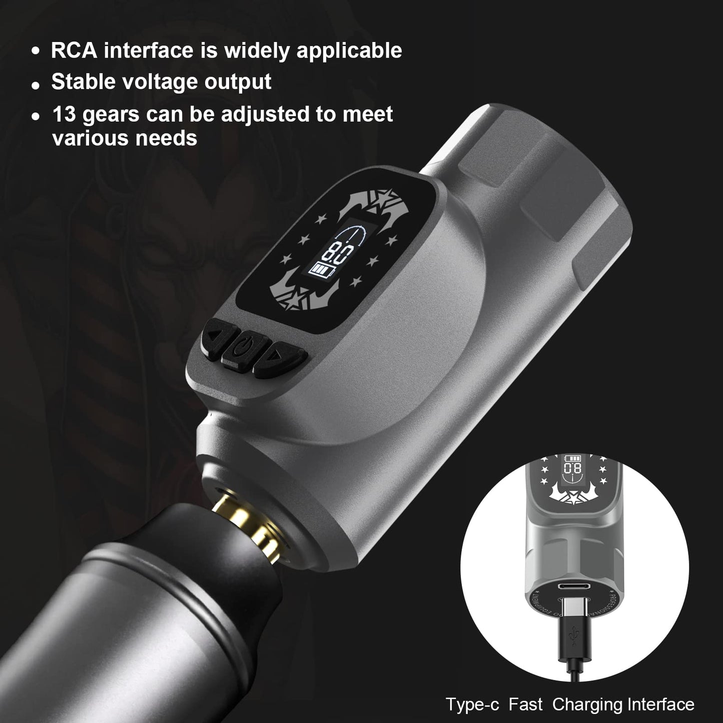 Wireless Tattoo Kit Tattoo Gun Rotary Tattoo Machine+ Tattoo Ink Set 1/2 oz (15ml) Tattoo Supply 14 Colors