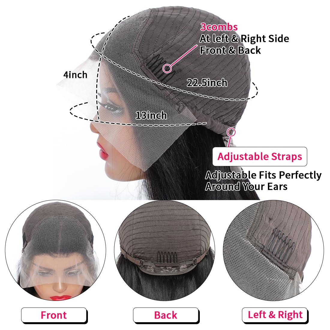 RMPYBY Deep Wave Lace Front Wigs Human Hair Wigs for Women 13x4 HD Deep Curly Lace Front Wig Human Hair 180% Density Lace Frontal Wigs Human Hair Pre Plucked with Baby Hair (24 Inch)